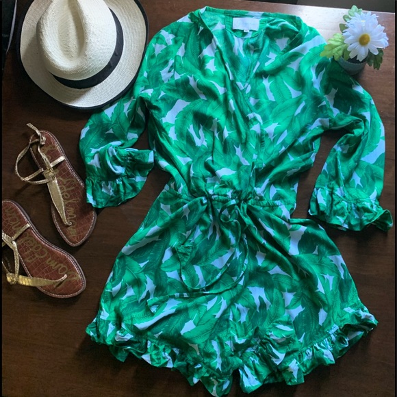 Piyama Pants - Piyama Palm Print Romper Size XL